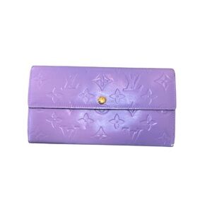 Authentic Louis Vuitton Sarah Vernis Purple Long Coin Wallet